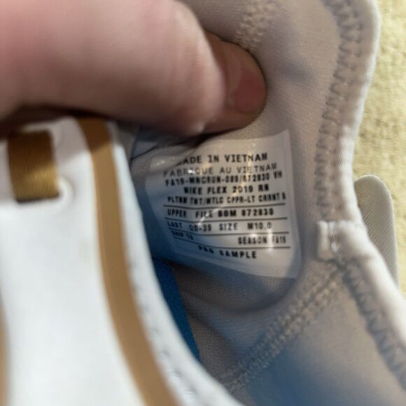 Nike Flex Size 10 Running Shoe Promo Sample Mustard Brown White main image 6